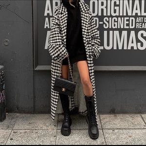 Houndstooth oversized over coat H&M